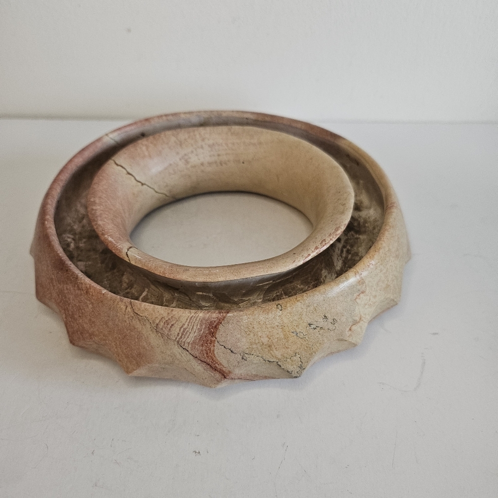 Stone Pansy Ikebana ring Japanese vase low flower centerpiece Circle
